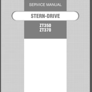 Yanmar Marine Stern Drive Zt350 Zt370 Full Service Manual - PDF Download