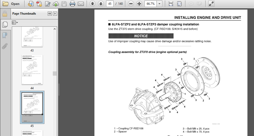 Yanmar Marine Stern Drive Zt370 Service Installation Manual Pdf Download Heydownloads Manual Downloads