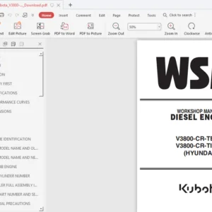 Kubota V3800-cr-te4b V3800-cr-tie4b (hyundai) Diesel Engine Service Repair Workshop Manual - DOWNLOAD