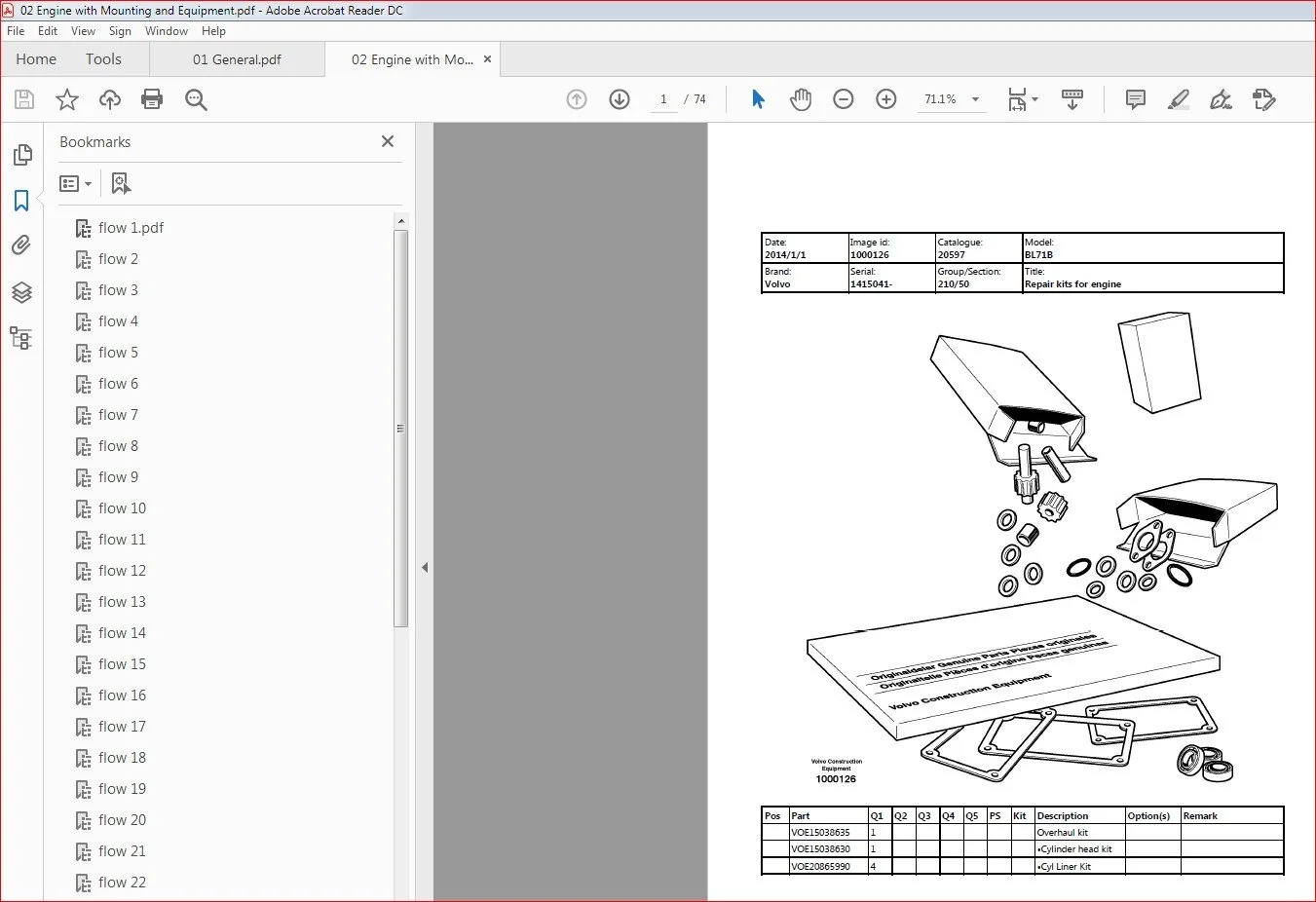 volvo Bl71b Backhoe Loader Service Parts Catalogue Manual Instant Download Sn 1415041 And Up - Image 2