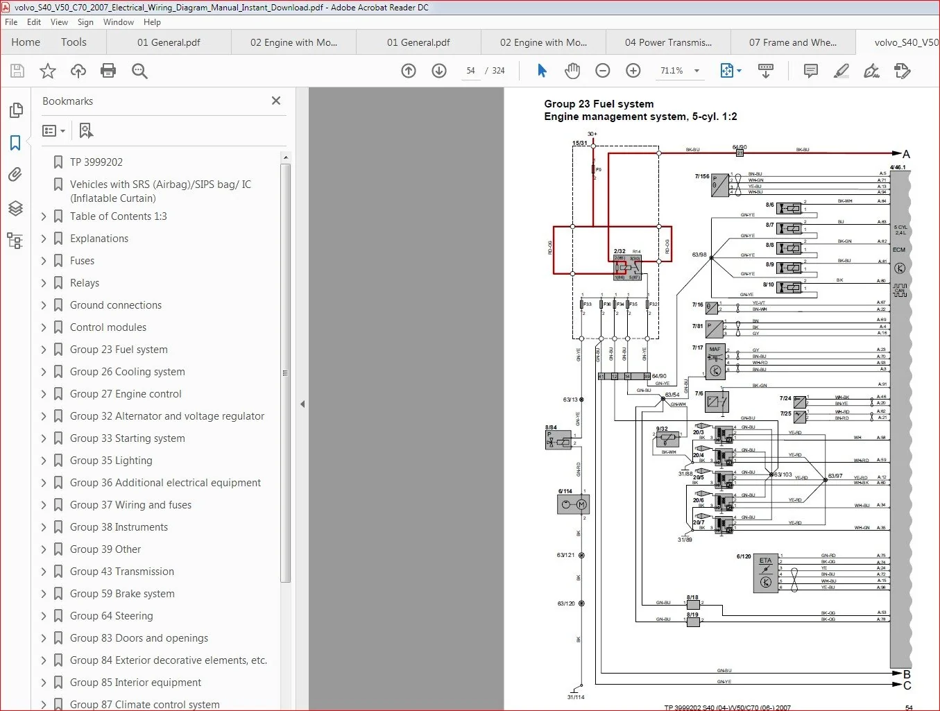 volvo S40 V50 C70 2007 Electrical Wiring Diagram Manual Instant Download - Image 4