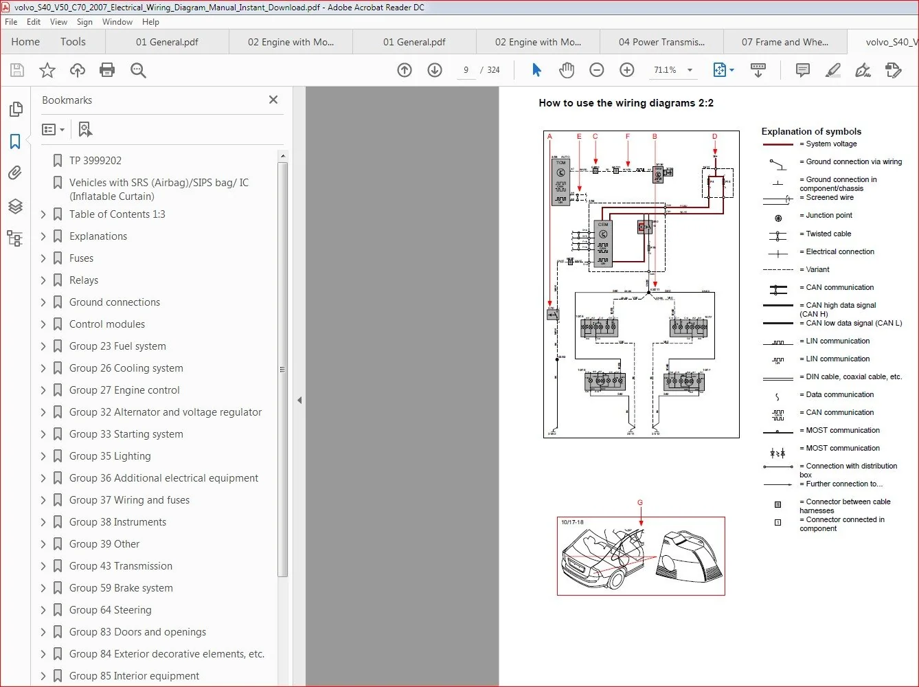 volvo S40 V50 C70 2007 Electrical Wiring Diagram Manual Instant Download - Image 2