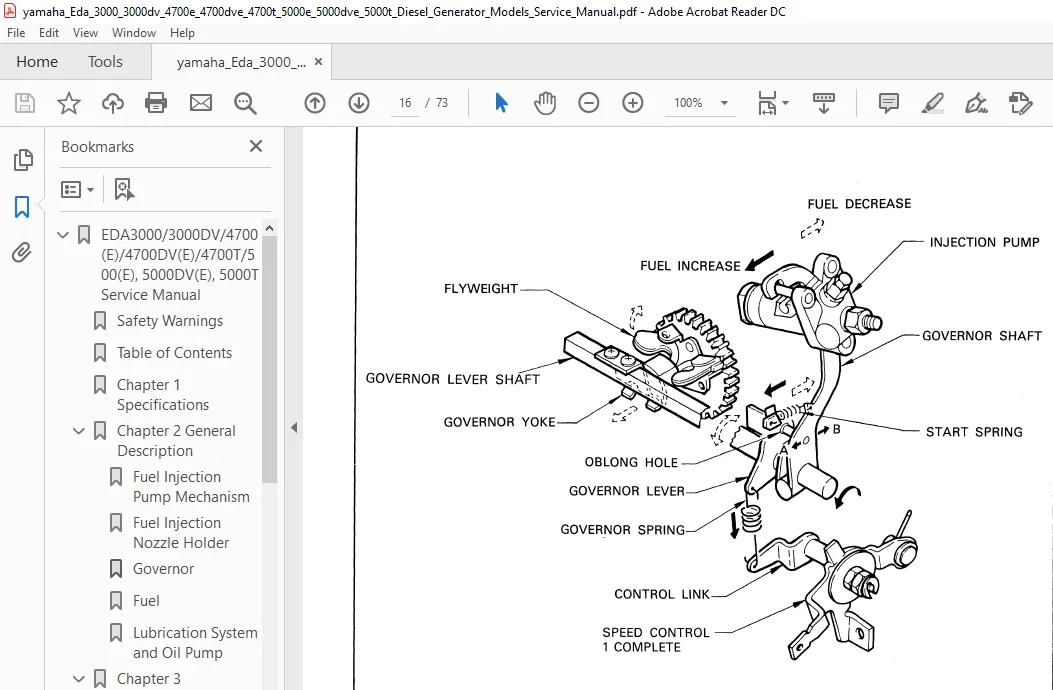 Yamaha Eda Service Manual 3000 3000dv 4700e 4700dve 4700t 5000e 5000dve 5000t Diesel Generator Model - Image 3