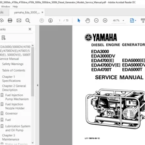 Yamaha Eda Service Manual 3000 3000dv 4700e 4700dve 4700t 5000e 5000dve 5000t Diesel Generator Model