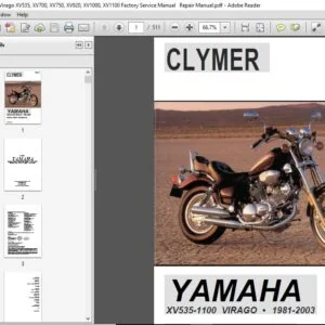1987 - 2003 Yamaha Virago XV535, XV700, XV750, XV920, XV1000, XV1100 Factory Service Manual - PDF DOWNLOAD