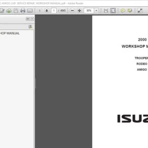 2000 Isuzu Trooper Rodeo Amigo Lhd Workshop Service Repair Manual - PDF DOWNLOAD
