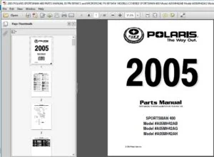 2005 POLARIS SPORTSMAN 400 PARTS MANUAL - PDF DOWNLOAD
