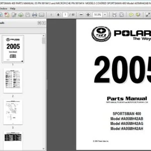 2005 POLARIS SPORTSMAN 400 PARTS MANUAL - PDF DOWNLOAD