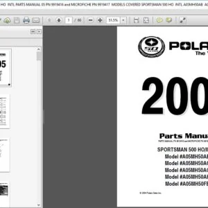 2005 POLARIS SPORTSMAN 500 HO INTL PARTS MANUAL - PDF DOWNLOAD