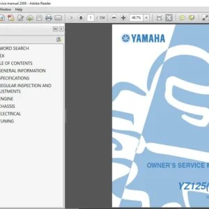 2008 Yamaha Yz125 Yz 125 OEM FACTORY Service Repair Manual - PDF DOWNLOAD