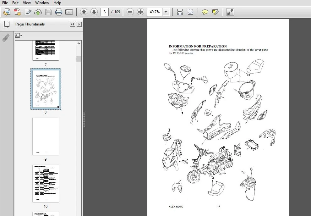 Adly TB50 TB100 Gazelle Scooter Digital Workshop Repair Manual 1998 Onward - PDF Download - Image 2