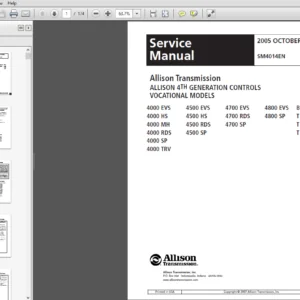 Allison Transmission 4000 Series Service Manual - PDF DOWNLOAD