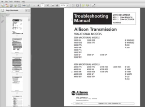 Allison Transmission 4000 Series Troubleshooting Service Manual - PDF DOWNLOAD