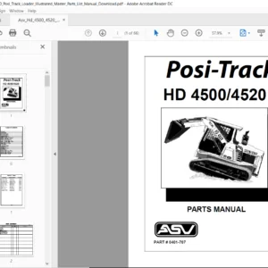 Asv Hd 4500 4520 Posi Track Loader Illustrated Master Parts List Manual - PDF DOWNLOAD