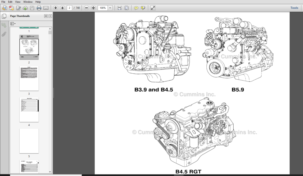 Cummins B3.9, B4.5, B4.5 RGT, B5.9 Engines Service Repair Manual Vol 1 ...