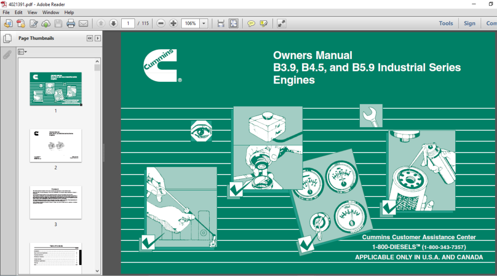 Cummins B3.9, B4.5 & B5.9 Industrial Series Engine Owners Manual - PDF ...