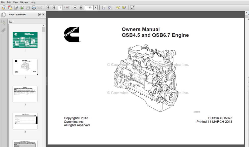 Cummins Qsb4 5 And Qsb6 7 Engine Owners Manual Pdf Download