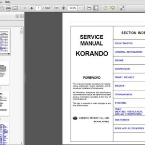 Daewoo Korando 1997-2000 Workshop Repair Service Manual Complete Informative For Diy Repair - PDF DOWNLOAD