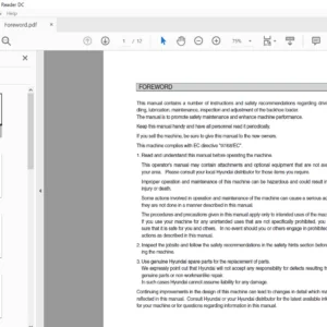 Hyundai Backhoe Loader H930ST H940ST Operator Manual - PDF Download