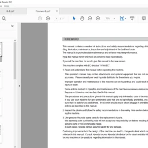 Hyundai Backhoe Loader H940S-4WS Operator Manual - PDF Download