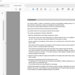 Hyundai Backhoe Loader Hb90 HB100 Operator Manual - PDF Download