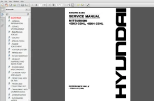 Hyundai Mitsubishi 4G63-32HL 4G64-33HL Engines Service Repair Manual - PDF DOWNLOAD
