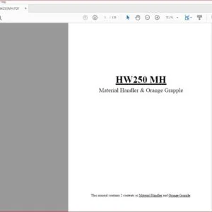 Hyundai HW250MH Wheel Excavators Operators Manual - PDF DOWNLOAD