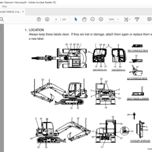 Hyundai HX85A Crawler Excavator Operator Manual - PDF Download