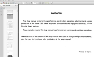 Hyundai Motor HD6B Engine Series Shop Manual - PDF DOWNLOAD
