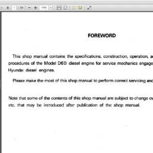 Hyundai Motor HD6B Engine Series Shop Manual - PDF DOWNLOAD
