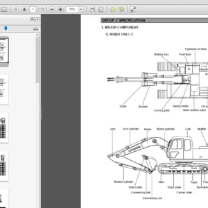 Hyundai R130LC-3 Crawler Excavator Service Repair Manual - PDF Download