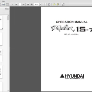 Hyundai R15-7 Crawler Excavator Operator Manual - PDF Download