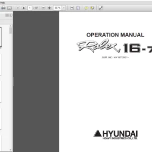 Hyundai R16-7 Crawler Excavator Operator Manual - PDF Download