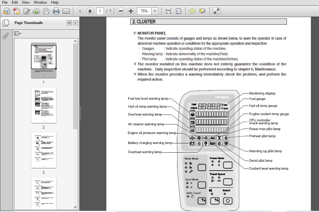 Hyundai R160LC-7 Crawler Excavator Operators Manual - PDF Download ...