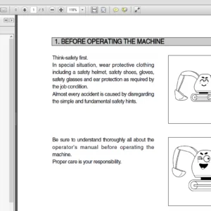 Hyundai R215C-7H Crawler Excavator Operator Manual - PDF Download