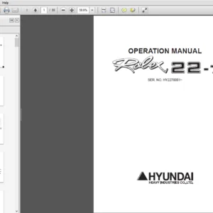 Hyundai R22-7 Crawler  Excavator Operator Manual - PDF Download