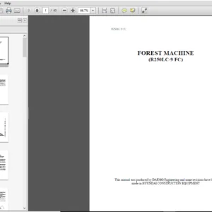 Hyundai R250LC-9FC Crawler Excavator Operators Manual - PDF Download