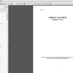Hyundai R290LC-9FC Crawler Excavator Operators Manual - PDF Download