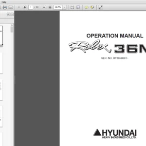 Hyundai R36N-7 Crawler Excavator Operator Manual - PDF Download