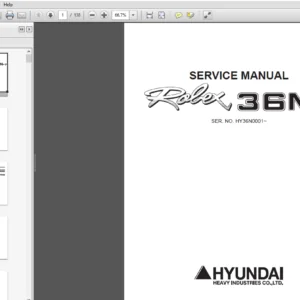 Hyundai R36N-7 Mini Excavator Service Repair Manual - PDF Download