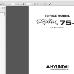 Hyundai R75-7 Mini Excavator Service Repair Manual - PDF Download