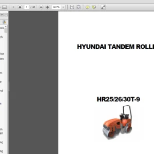 Hyundai Road Roller HR25T-9 Operator Manual - PDF Download
