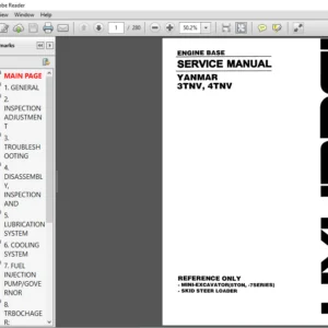 Hyundai Yanmar 3TNV, 4TNV Engine Base Service Manual - PDF DOWNLOAD