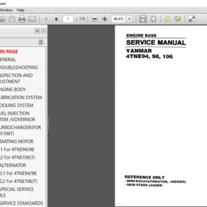 Hyundai Yanmar 4TNE94, 98, 106 Engine Base Service Manual - PDF DOWNLOAD