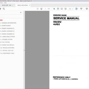 ISUZU 4JG2 ENGINE SERVICE MANUAL (FORK LIFT HDF20-30) - PDF DOWNLOAD