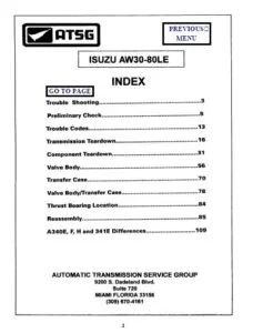 ISUZU AW30-80LE ( AW30 80LE AW3080LE ) Transmission Gearbox Service / Repair / Workshop Manual - PDF DOWNLOAD