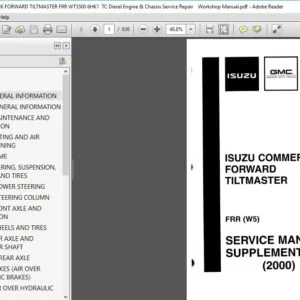 ISUZU COMMERCIAL TRUCK FORWARD TILTMASTER FRR WT5500 6HK1 TC Diesel Engine & Chassis Service Manual - PDF DOWNLOAD