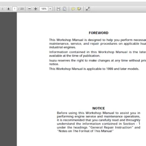 Isuzu Industrial Diesel Engine A-4JG1 Model for JCB Service Repair Manual - PDF Download