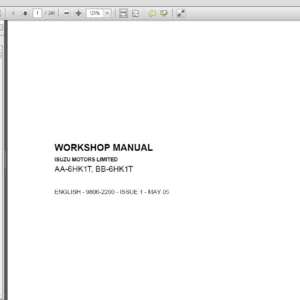 Isuzu Models AA-6HK1T, BB-6HK1T Service Repair Manual - PDF Download