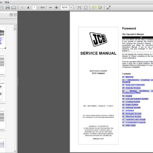 JCB 3CX Compact Backhoe Loader Service Repair Manual - PDF Download